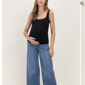 Pink Blush 28 Medium Low Rise Ankle Wide Cuffed Maternity Jeans